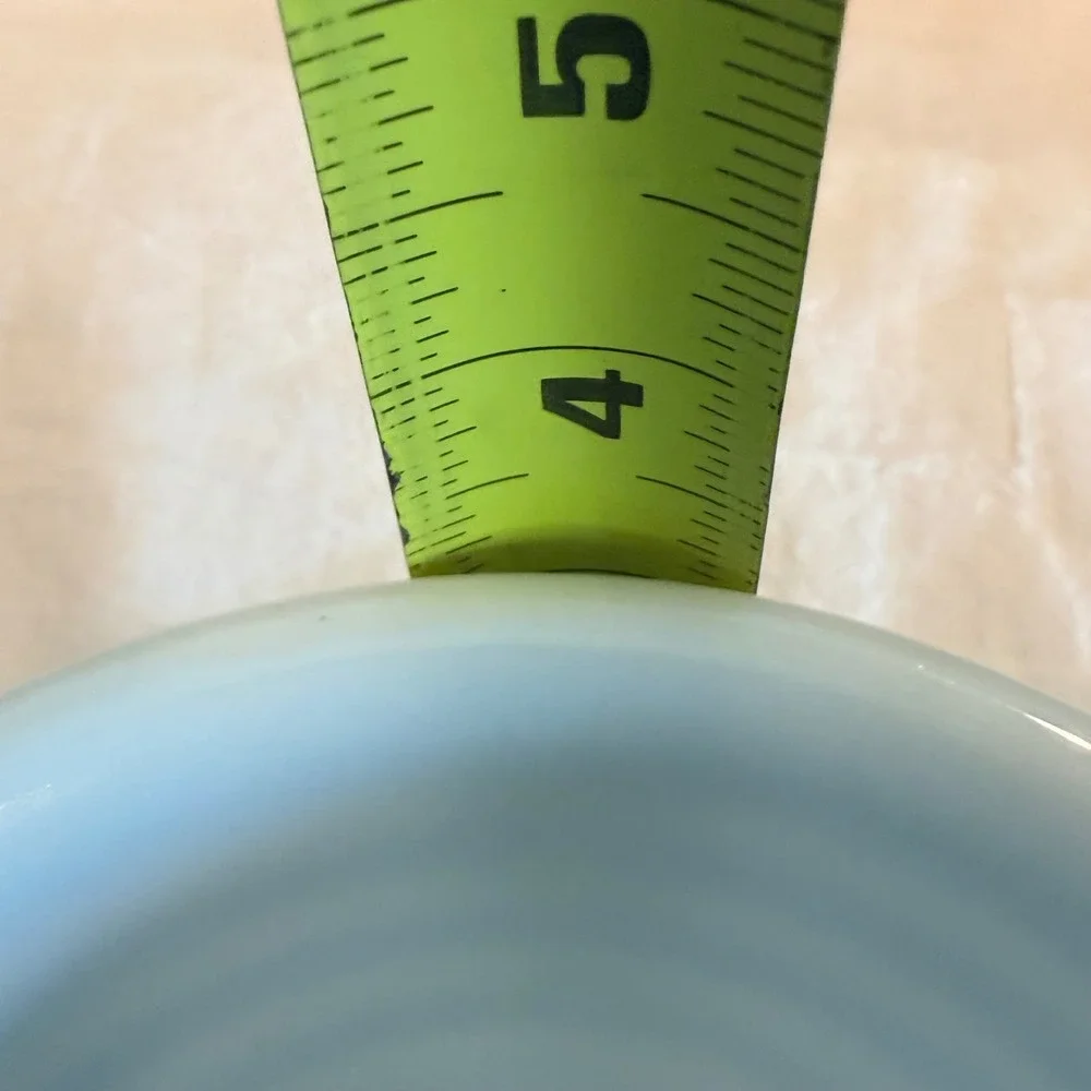 Vintage Pyrex Blue Stripes Mixing Bowl Milk Glass Mid Century Barcode Pattern